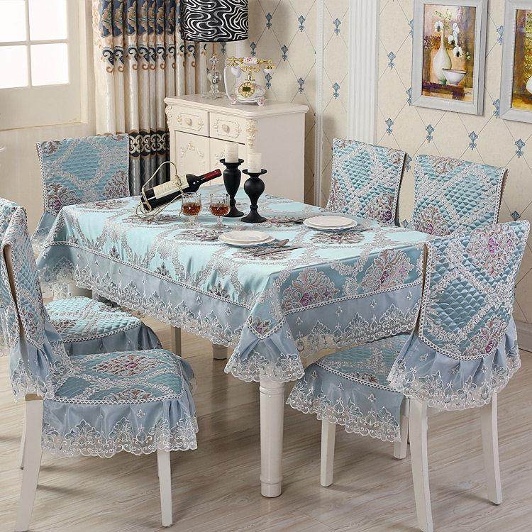 餐椅垫套装椅垫椅套坐垫家用现代奢华欧式椅子套茶几布餐桌布布艺