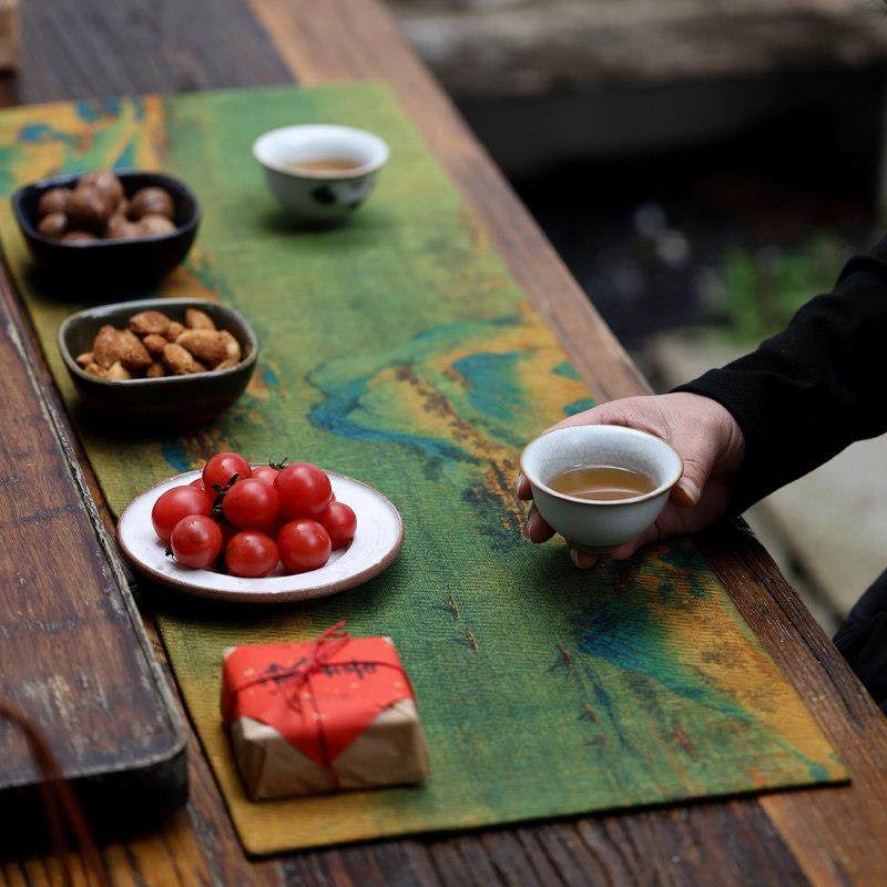 香云纱手工茶席新中式禅意茶道干泡垫茶桌泡茶桌旗茶垫茶布长款,居家布艺,茶席,淘宝优惠券,粉丝福利购,淘宝优惠卷