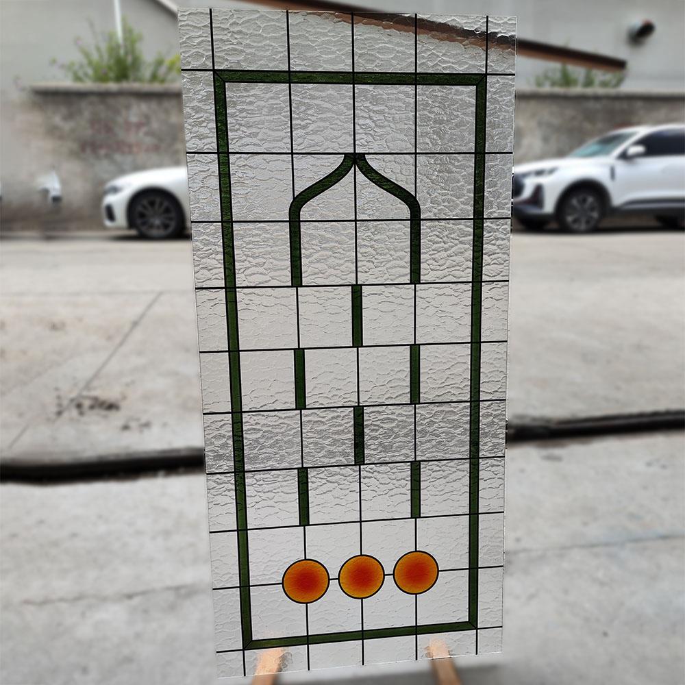 定制钢化蒂凡尼艺术玻璃隔断玄关水纹银波纹压花门芯简约素雅透光