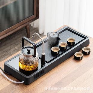 茶盘套装 全自动一体式 仿乌金石干泡茶台家用功夫茶具烧水壶电陶炉