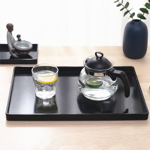 北欧现代商用长方形密胺茶盘酒店客厅水杯茶杯塑料收纳托盘