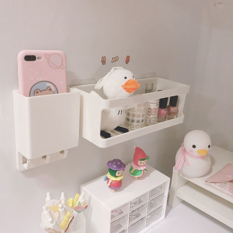 卧室墙上免打孔宿舍神器寝室上铺床头床边墙壁挂收纳置物架