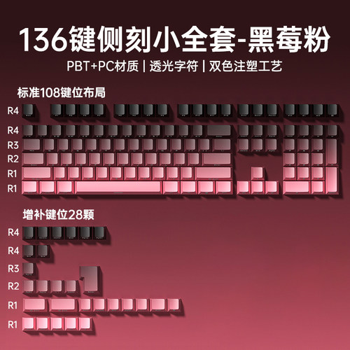 f87键帽键帽AULA/狼蛛侧刻渐变