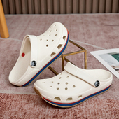情侣外穿防臭透气足弓海边沙滩凉拖鞋 防滑牛筋软厚底洞洞鞋 女夏季