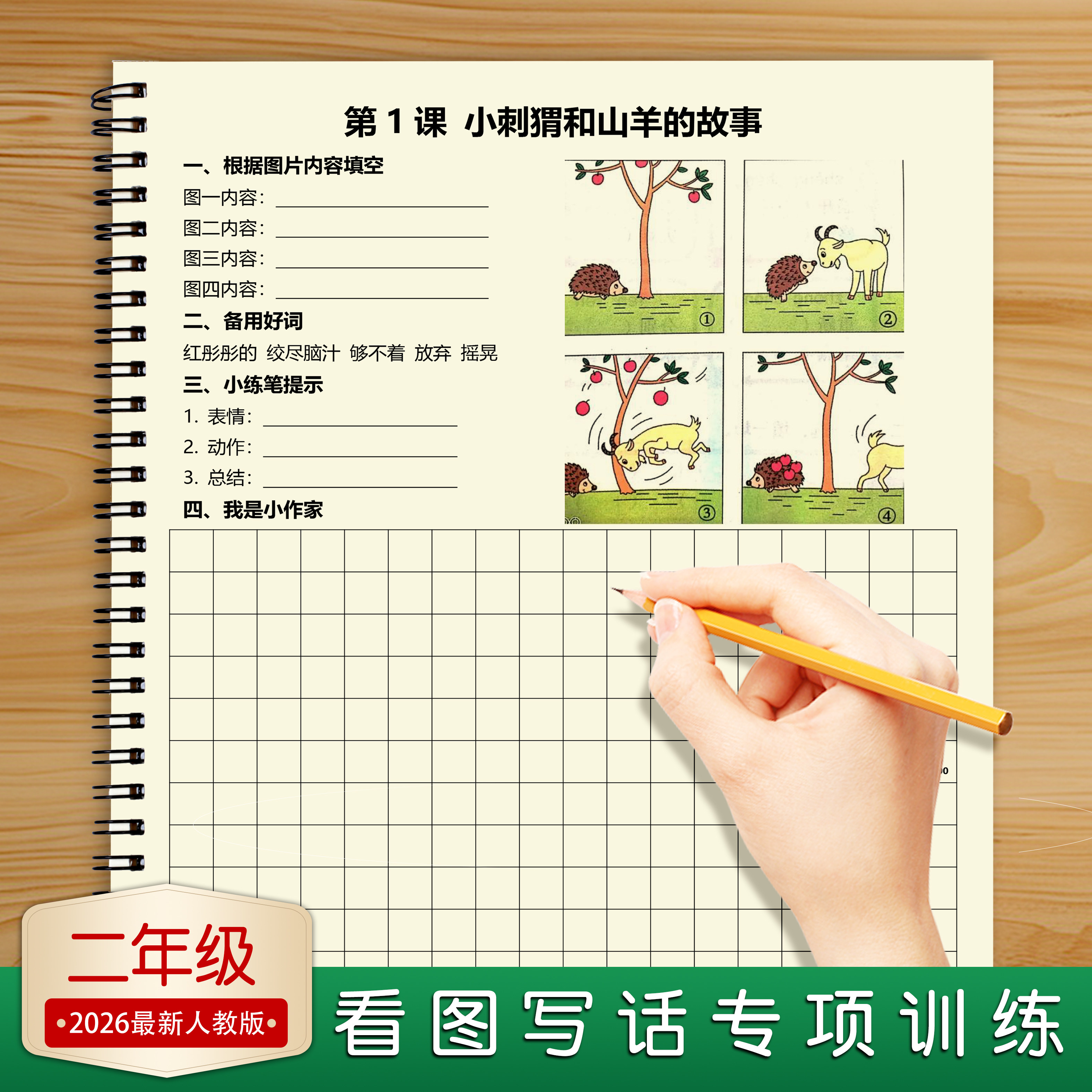 看图写话二年级上册练字帖小学生专用每日一练人教版作文专项训练