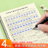 小学生专用练字帖新版 四年级上下册同步练习册写字表生字组词字帖