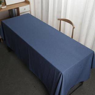 大桌布定制会议室长方形桌布平纹棉麻布艺餐桌布加大加宽尺寸台布