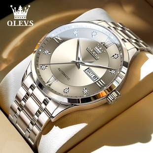 机械表全自动正品 男士 简约商务夜光钢带品牌腕表 手表男款 2026新款