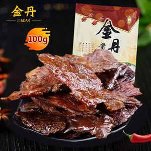 金丹酱板牛肉100g湖南常德特产风干手撕香辣酱板卤牛肉脯零食