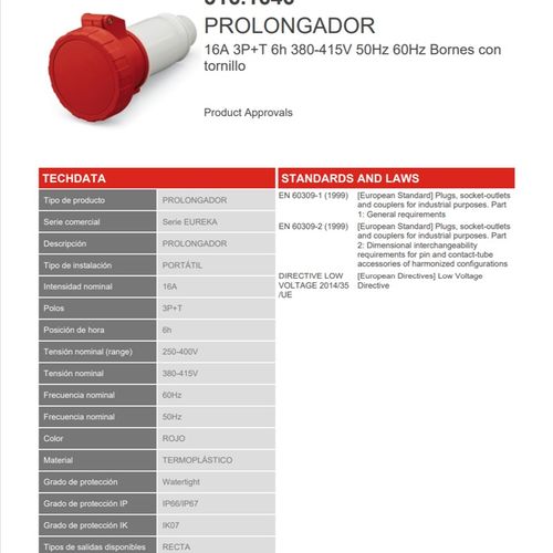 SCAME司坎拓普216.163r6四芯16AIP67工业插头 316.1646 3P+E连接