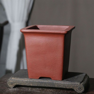 紫砂花盆四方正方形兰盆签筒兰z花盆盆景盆客厅桩子张玉红制手工