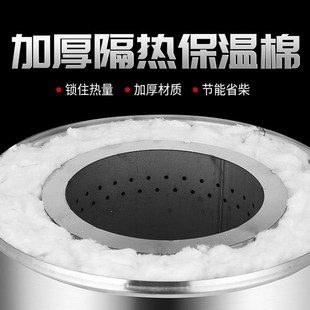 无烟柴火汽化炉农村户外不锈钢取暖炉G露营野营节能猛火烧水柴火