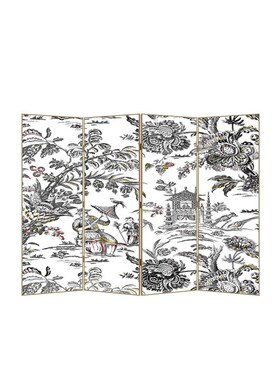 工断厂屏风隔f直播间背景墙法式奶油风客FC607厅现移代简约遮挡可