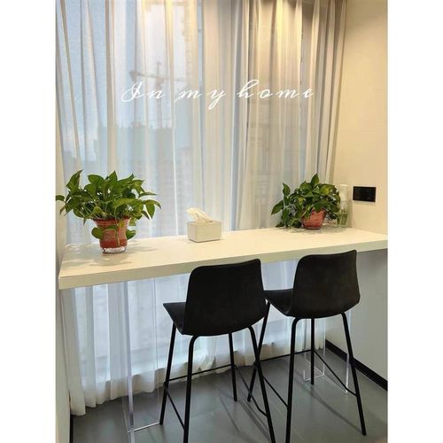 靠亚克力浮吧桌客悬厅隔DY 0108断墙桌子家用阳台长Y条窄桌高脚桌