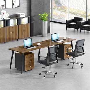 职员办公桌4人位简约条形员工单人电脑N桌椅组合办公家具佛山