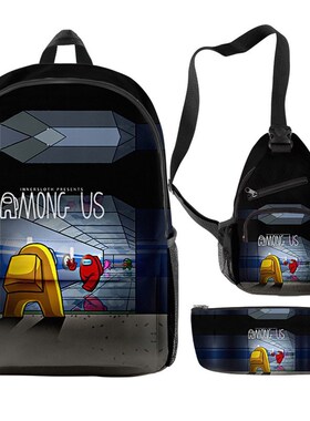 Weysfor 3Pcs/Set 2020 New Game Among US BackpRack School Bac