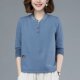 新款 长袖 女式 气质女装 t恤宽松外穿洋气中老年妈妈初上衣打底衬衫