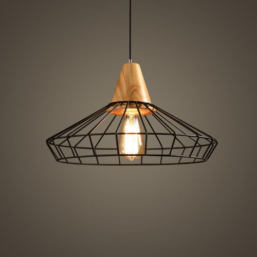 ONE Head Modern Blapck/White e27 Lamp Creative Wooden+Iron C