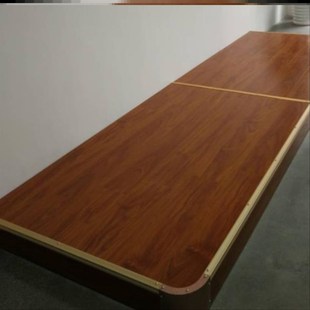 定制圆角木质拼接站台踏步v培训地台讲台发言台教室可移动舞台加