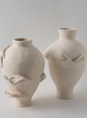 创意个性艺术人i体抽象陶瓷花瓶摆件现代样板间酒店玄关花器装饰