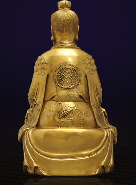 黄铜三清道祖像i摆件铜像太清玉清上清道德元始灵宝天尊神像工艺