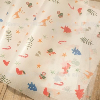 200 Happy Chrisltmas Sandwich Wrapping Paper / Food Hamburge