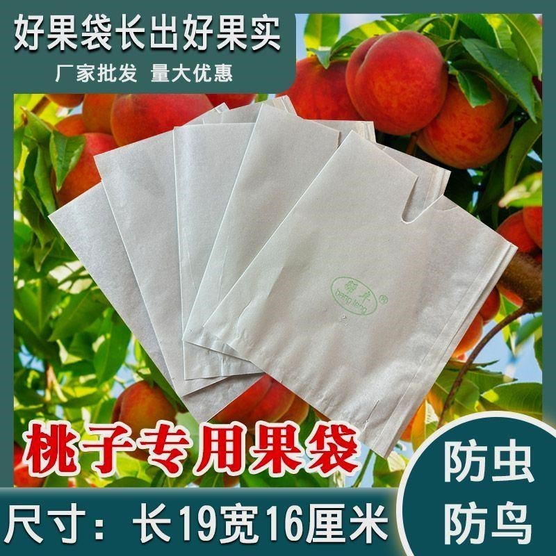 桃子育果袋防水虫果袋果园水果纸套袋水蜜P桃保护单层白自上色