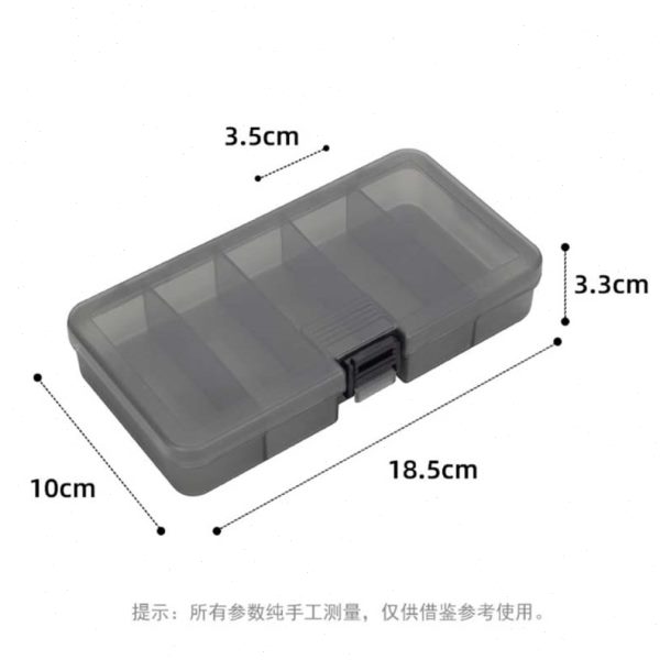 五格雷蛙盒路亚饵收纳5格塑料盒铅笔米诺铁板亮片渔具工具配件盒