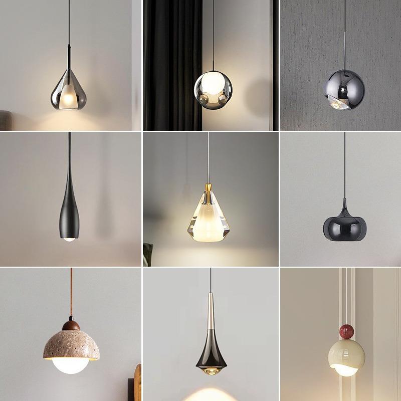 2025年新款法式奶油风床头吊灯包豪斯中古设计师玻璃吧台餐厅吊灯