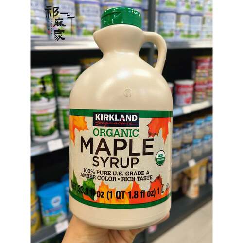 加拿大进口kirkland maple syrup可兰枫叶树糖浆枫糖浆1升美国购