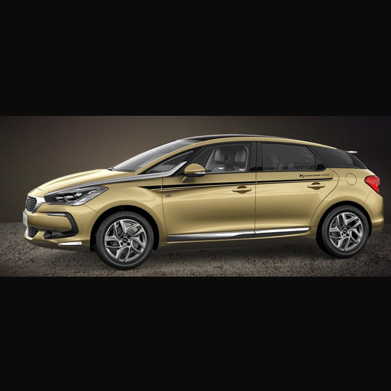 雪铁龙 DS DS5 改装 B车贴 汽车贴纸装饰拉花 金色车