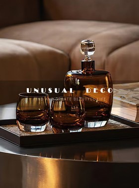 现代简约轻奢意境琥珀色酒樽酒具酒杯茶水间餐厅U客厅样板间摆件