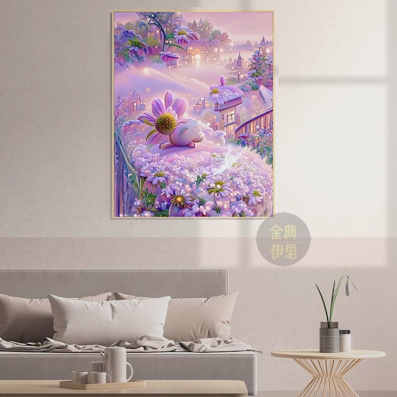 43n紫色风景钻石画m2024贴钻十字绣手工砖石贴画5d点新款客厅卧室,居家布艺,家纺布艺/布料面料缝制服务,淘宝优惠券,粉丝福利购,淘宝优惠卷