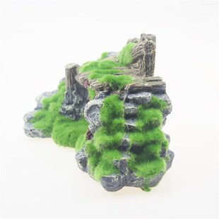 鱼缸造景石头迷你款o假山树脂苔藓桥洞穴装饰水族馆乌龟缸假山石