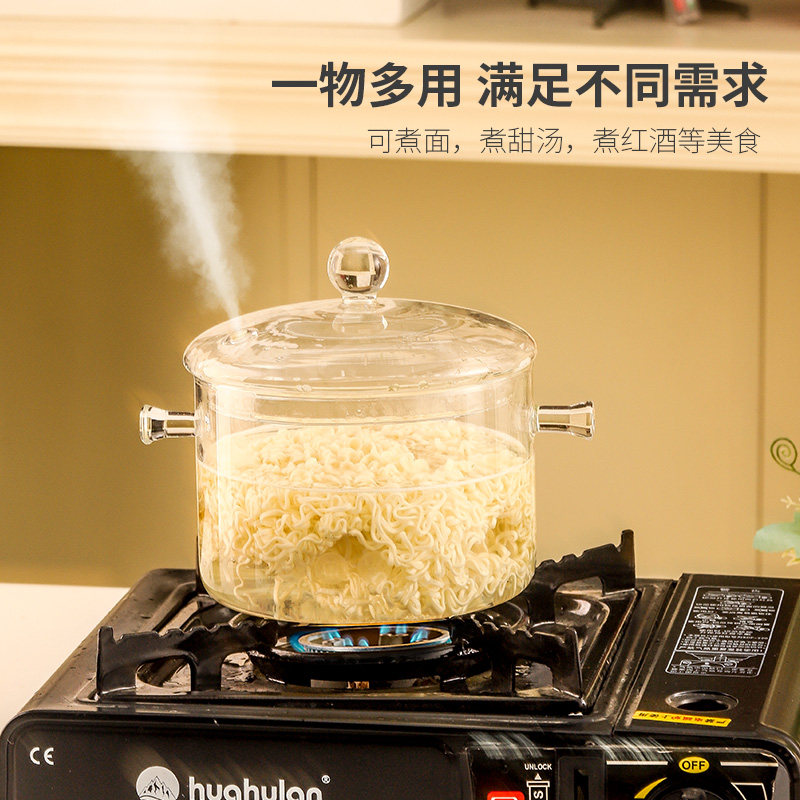 高硼硅玻a璃泡面锅煮热红酒锅家用炖汤透明K养生锅明火电陶炉耐高