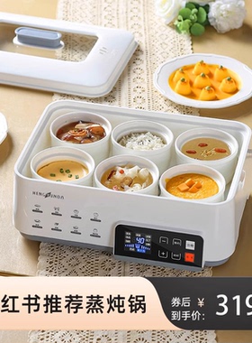 德国电炖盅隔水炖家用全自动陶瓷煲汤电炖锅蒸锅带小炖盅一体多人