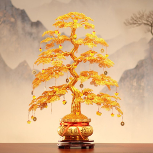 发财树纯手工编织摇钱树工艺品家居装饰乔迁新居开业礼物招财摆件