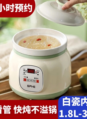 日本陶瓷电炖锅煮粥家用全自动养生煲汤炖汤锅砂锅插电炖盅辅食锅