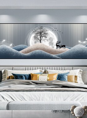 卧室床头装饰画3D立体自粘画客厅沙发背景墙酒店宾馆民宿贴壁画