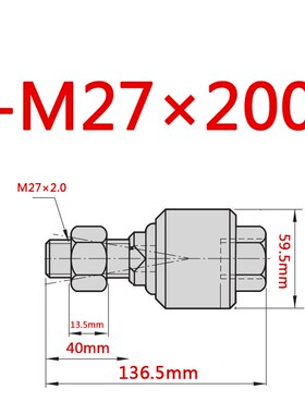 气缸活塞杆活动浮动接头F-M22X150F/M26/M27X200F/M30/M36X200F