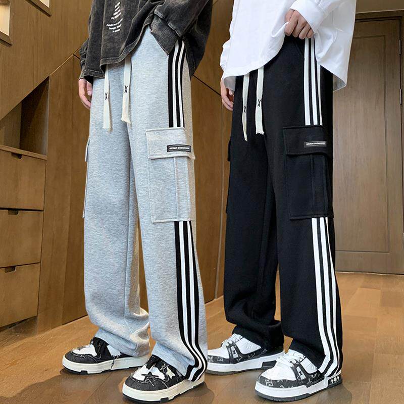 青少年春秋款酷帅裤子男生初中生学生休闲运动大童工装裤直筒卫裤