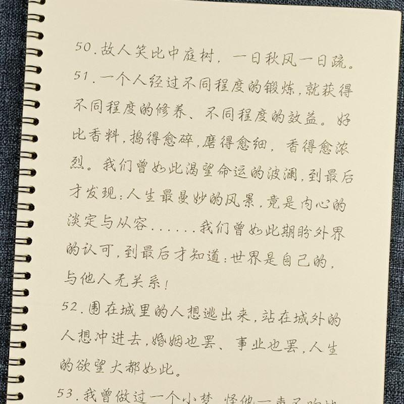 杨绛先生经典语录名言精选字贴抄写成人鲸落体楷体行书硬笔练字帖 文具电教/文化用品/商务用品 练字帖/练字板 原图主图