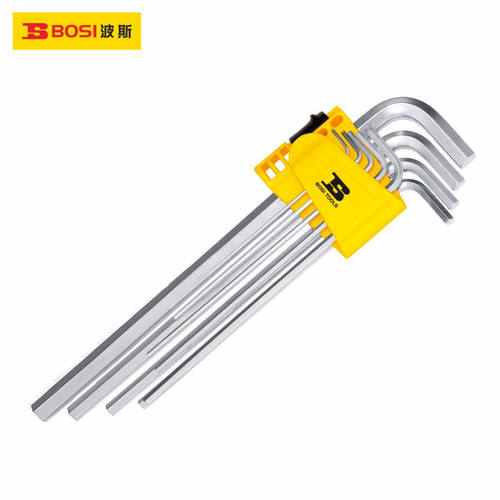 波斯工具S2钢9件套特长平头内六角扳手套装BS426082