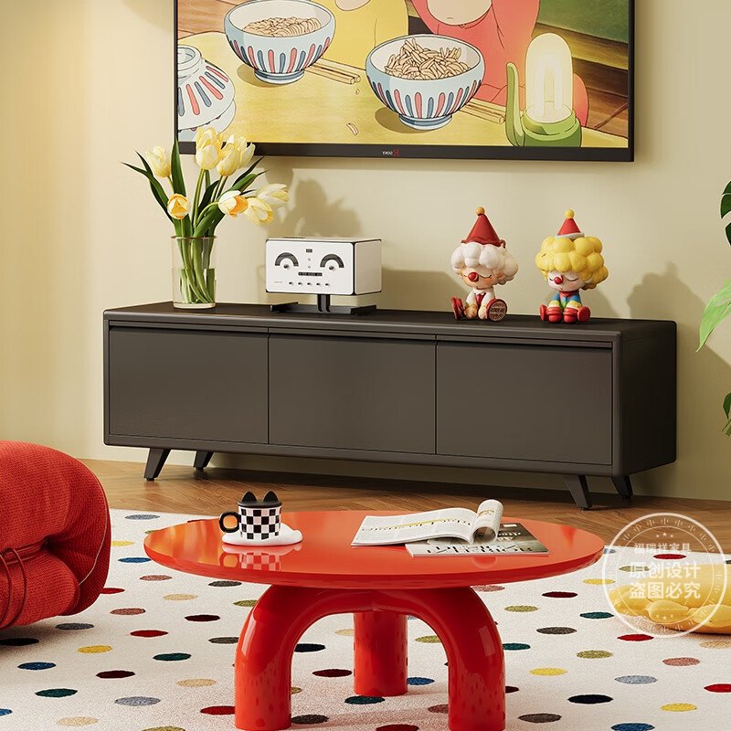 2025新款中古风电视柜客厅家用小户型收纳储物柜卧室落地抽屉柜子