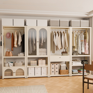 现代简约平开门衣柜大容量收纳柜简易衣柜储物柜卧室家具