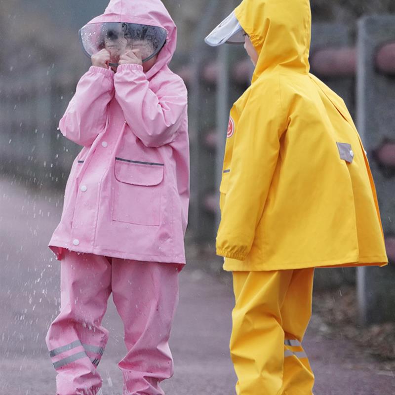 【天猫正品】童儿童雨衣分体套装幼儿园男女童带书包位防水全身反