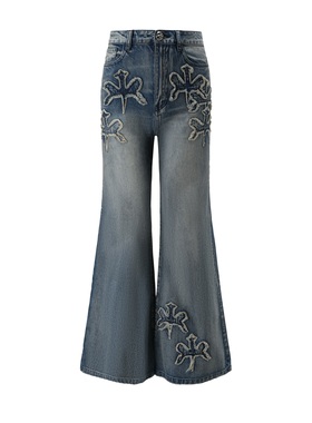 OKKAIDO · 贴布刺绣水洗丹宁牛仔长裤