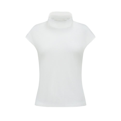 Miss Pomelo Mesh Collar Tee 白柚小姐网纱领小飞袖T恤