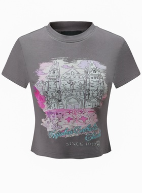 OKKAIDO · 教堂印花合体短袖T恤