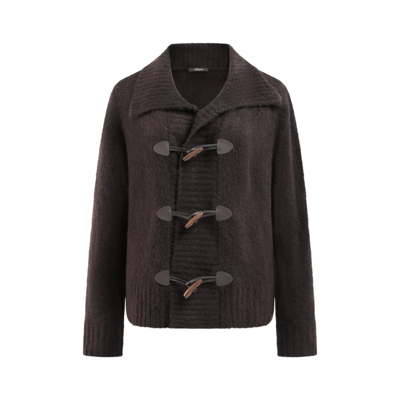 Pinecone Knit Cardigan 雪季松果棕色牛角扣针织开衫
